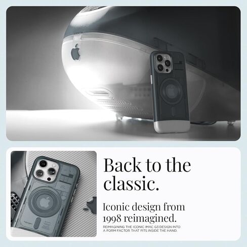 حافظة Spigen المغناطيسية المصممة لهاتف iPhone 15 Pro Max، Classic C1 MagFit [حماية من الدرجة العسكرية] متوافقة مع MagSafe (2023) - أزرق بوندي in Kuwait