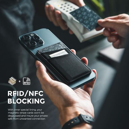 محفظة هاتف مغناطيسية VULKIT لـ MagSafe - RFID Blocking - محفظة حامل بطاقات لسلسلة iPhone 15/14/13/12 وحافظة هاتف مع MagSafe in Kuwait