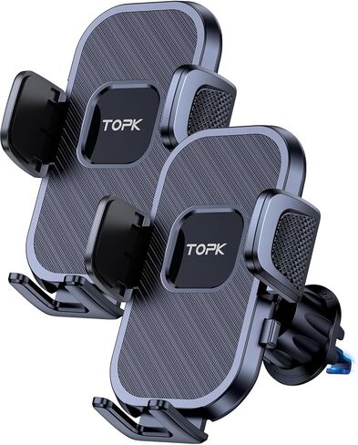 TOPK [حامل هاتف مكون من قطعتين للسيارة 2023، حامل هاتف بمشبك ترقية لحامل هاتف السيارة، حامل هاتف خلوي بدون استخدام اليدين لهاتف iPhone، Android الذكي، هاتف من 4 بوصات إلى 7 بوصات in Kuwait