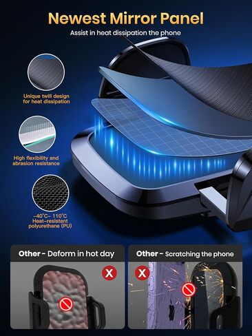 TOPK [حامل هاتف مكون من قطعتين للسيارة 2023، حامل هاتف بمشبك ترقية لحامل هاتف السيارة، حامل هاتف خلوي بدون استخدام اليدين لهاتف iPhone، Android الذكي، هاتف من 4 بوصات إلى 7 بوصات in Kuwait