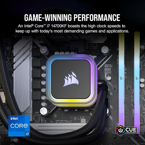 كمبيوتر الألعاب Corsair Vengeance i7500 Series - وحدة المعالجة المركزية Intel Core i7 14700KF المبردة بالسوائل - وحدة معالجة الرسومات NVIDIA GeForce RTX 4070Ti - ذاكرة Vengeance RGB DDR5 بسعة 32 جيجابايت - محرك أقراص SSD سعة 1 تيرابايت M.2 - أسود in Kuwait