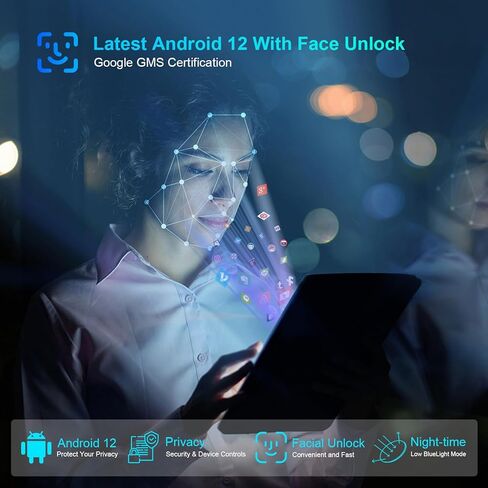 C idea 10 inch Tablet,Android 12.0 Big Smart Tablet 6GB+64GB Storage 5MP+8MP Cameras 6000mAh Long Time Battery 800x12800 Scratch-Resistant IPS HD Touchscreen Tablet PC (Grey) in Kuwait