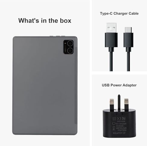 C idea 10 inch Tablet,Android 12.0 Big Smart Tablet 6GB+64GB Storage 5MP+8MP Cameras 6000mAh Long Time Battery 800x12800 Scratch-Resistant IPS HD Touchscreen Tablet PC (Grey) in Kuwait