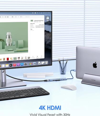 محول LENTION USB C Hub متعدد المنافذ مع شحن PD بقوة 100 وات، HDMI 4K، 4 منافذ بيانات USB-A، محور من النوع C لجهاز MacBook Pro 2023-2016، New Mac Air/Surface، Chromebook، iPhone 15 Pro/Pro Max (CH17، رمادي فضائي) ) in Saudi Arabia