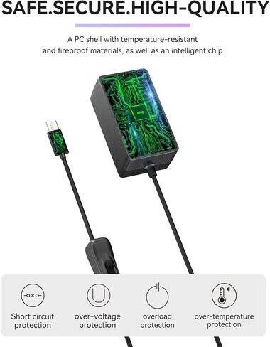 Smraza 5V 4A 20W مزود طاقة متوافق مع Raspberry Pi 4 Model B 8GB 4GB 2GB 1GB، مصدر طاقة من النوع C مع مفتاح تشغيل/إيقاف ومحول USB صغير لـ Raspberry Pi 3 B+ 3B in Kuwait