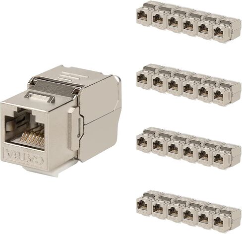 iwillink 25 حزمة RJ45 محمية cat6A كيستون جاك، 180 درجة بدون أدوات الإسكان سبائك الزنك كيستون جاك in Kuwait