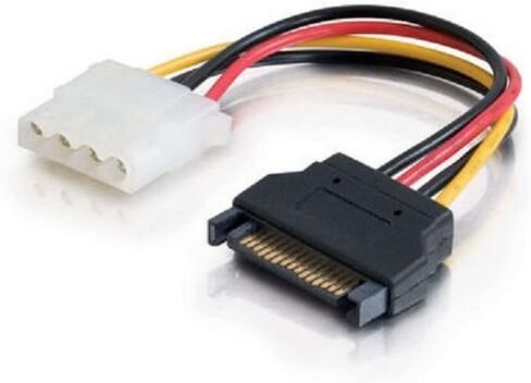 C2G 03164 One 5.25 Inch to One 3.5 Inch with One 5.25 Inch Internal Power Y-Cable, Multi-Color (10 Inch) (Pack of 2) in Kuwait