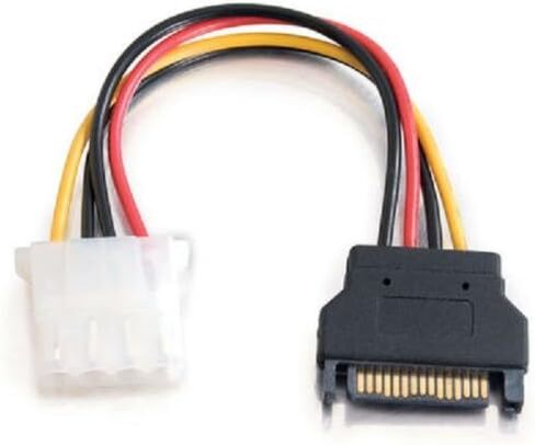 C2G 03164 One 5.25 Inch to One 3.5 Inch with One 5.25 Inch Internal Power Y-Cable, Multi-Color (10 Inch) (Pack of 2) in Kuwait