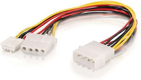 C2G 03164 One 5.25 Inch to One 3.5 Inch with One 5.25 Inch Internal Power Y-Cable, Multi-Color (10 Inch) (Pack of 2) in Kuwait