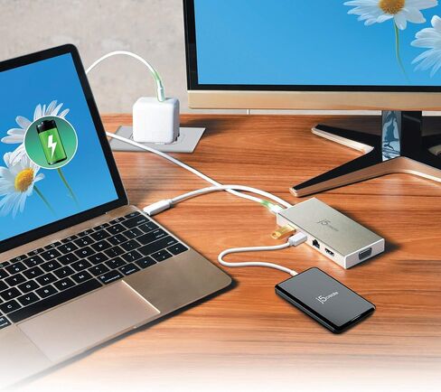 جيه 5 كريت قاعدة شحن USB 3.1 نوع سي صغيرة وظيفية بالكامل JCD376 مع USB 3.0، USB 2.0، HDMI، VGA، ايثرنت in Saudi Arabia