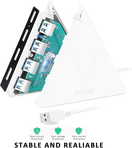 جوي راكين موزع USB 3.0 بـ4 منافذ مع كيبل ممتد بطول 2 قدم من فلاينج في هاب، منافذ USB اضافية للاجهزة مثل Xbox One وPS4 وPS5 وماك واللابتوب والكمبيوتر المكتبي in Kuwait