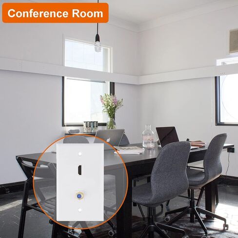 Ethernet Coax HDMI Wall Plate, 1 Port Cat 6 RJ45, 1 Port TV Coax F Type and 2 Port HDMI Keystone Wall Plate in Kuwait