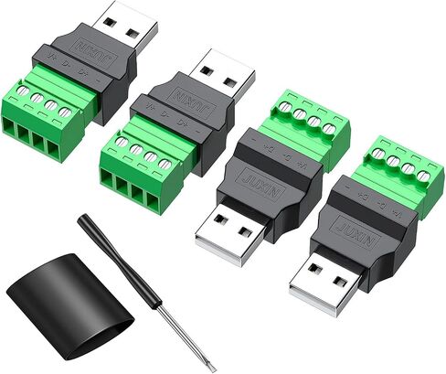 2Packs Solderless Type-A Terminal Block Connector,Portable Pluggable Solderless Male Adapter,USB 2.0 Breakout Baord,Type A Repair Kit fo USB Cable in Kuwait