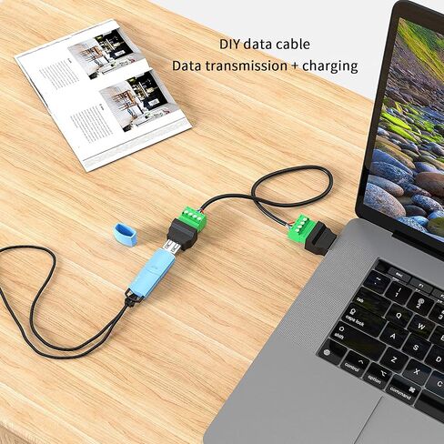 2Packs Solderless Type-A Terminal Block Connector,Portable Pluggable Solderless Male Adapter,USB 2.0 Breakout Baord,Type A Repair Kit fo USB Cable in Kuwait