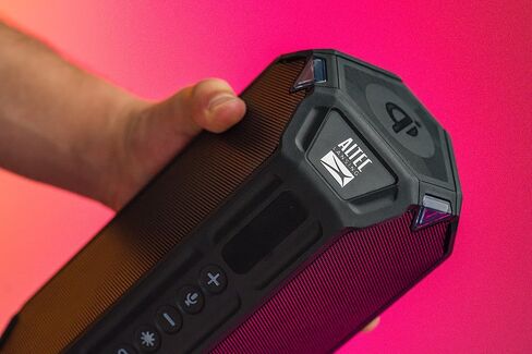 مكبرات صوت بلوتوث Altec Lansing HydraBoom، مكبر صوت USB من النوع C قابل للشحن ومقاوم للماء وشاحن هاتف لاسلكي، مكبر صوت ستيريو مع أضواء LED، يطفو في الماء، وقت تشغيل 16 ساعة (أسود) in Kuwait