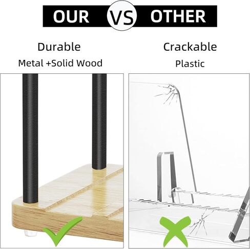 تااجي حامل أسطوانات الفينيل، حامل عرض خشبي من الفينيل لتخزين 40 الى 50 LP، حامل تسجيل فينيل مع بساط لاصق، اطارات ألبوم معدنية لسجلات الفينيل، اسود in Kuwait