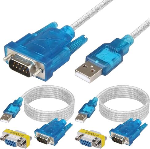 محول USB إلى تسلسلي RS232 DB9 من DKARDU، محول USB 2.0 إلى كابل تسلسلي 9 دبوس ذكر مع مجموعة شرائح كابل تحويل RS-232، Windows 10 8 7، قطعتان in Kuwait
