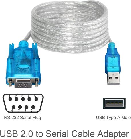 محول USB إلى تسلسلي RS232 DB9 من DKARDU، محول USB 2.0 إلى كابل تسلسلي 9 دبوس ذكر مع مجموعة شرائح كابل تحويل RS-232، Windows 10 8 7، قطعتان in Kuwait