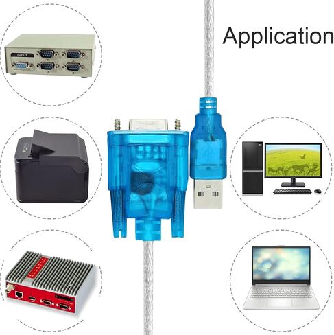 محول USB إلى تسلسلي RS232 DB9 من DKARDU، محول USB 2.0 إلى كابل تسلسلي 9 دبوس ذكر مع مجموعة شرائح كابل تحويل RS-232، Windows 10 8 7، قطعتان in Kuwait