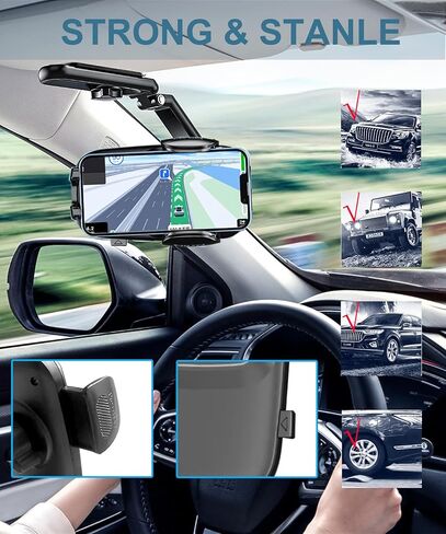 WUITIN حامل هاتف السيارة، حامل هاتف للسيارة متعدد الوظائف بزاوية 360 درجة، حامل هاتف محمول قابل للتعديل عالمي للسيارة والمطبخ المنزلي متوافق مع معظم الهواتف المحمولة in Kuwait