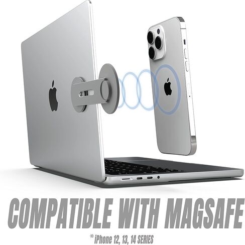 حامل الكمبيوتر المحمول ICONIT Continuity Flip iPhone - حامل هاتف مغناطيسي نحيف يدور 180 درجة لأجهزة الكمبيوتر المحمولة والشاشات - ذراع مغناطيسي قابل للتعديل - متوافق مع iPhone 14/13/12 Plus Pro Max (رمادي) in Saudi Arabia