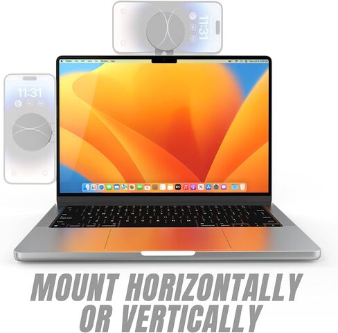 حامل الكمبيوتر المحمول ICONIT Continuity Flip iPhone - حامل هاتف مغناطيسي نحيف يدور 180 درجة لأجهزة الكمبيوتر المحمولة والشاشات - ذراع مغناطيسي قابل للتعديل - متوافق مع iPhone 14/13/12 Plus Pro Max (رمادي) in Saudi Arabia