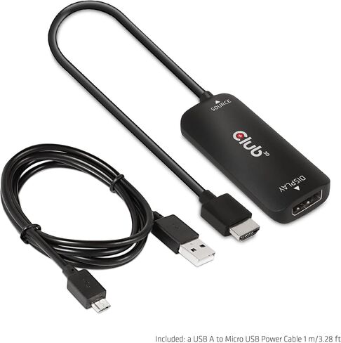 محول فيديو Club 3D HDMI إلى DisplayPort مع طاقة USB (محول HDMI 2.0 إلى Displayport) in Saudi Arabia