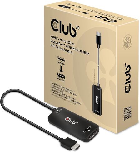 محول فيديو Club 3D HDMI إلى DisplayPort مع طاقة USB (محول HDMI 2.0 إلى Displayport) in Saudi Arabia