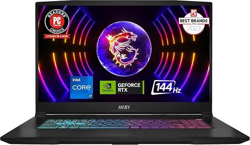 كمبيوتر محمول MSI Katana 17 للألعاب: الجيل الثالث عشر Intel Core i7، GeForce RTX 4060، شاشة 17.3 بوصة 144 هرتز FHD، 32 جيجابايت DDR5، 1 تيرابايت NVMe SSD، USB-Type C، Cooler Boost 5، Win11 Home: أسود B13VFK-835US in Kuwait