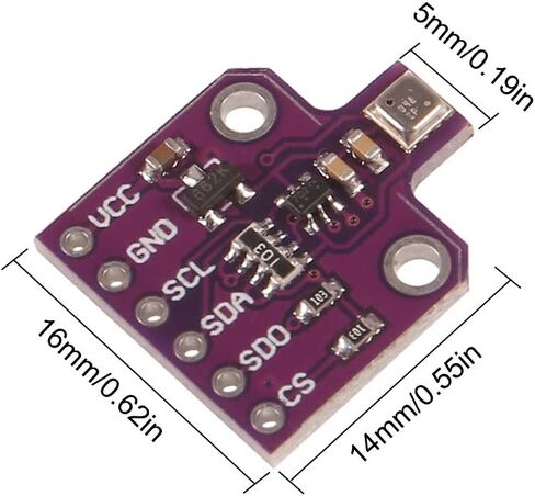 ACEIRMC BME680 مستشعر الضغط الرقمي لدرجة الحرارة والرطوبة لوحة القطع متوافقة مع Arduino Raspberry Pi ESP8266 3~5VDC BME680 (2 قطعة) in Kuwait