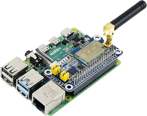 قبعة SX1262 LoRa لـ Raspberry Pi 915 ميجا هرتز لنقل البيانات بنطاق تردد يصل إلى 5 كيلومتر، تدعم التكرار التلقائي لنقل إيقاظ أطول على الراديو، مفتاح اتصال استشعار الناقل اللاسلكي in Kuwait