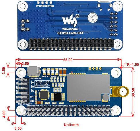 قبعة SX1262 LoRa لـ Raspberry Pi 915 ميجا هرتز لنقل البيانات بنطاق تردد يصل إلى 5 كيلومتر، تدعم التكرار التلقائي لنقل إيقاظ أطول على الراديو، مفتاح اتصال استشعار الناقل اللاسلكي in Kuwait