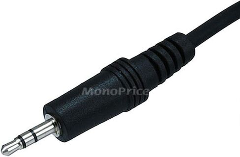 Monoprice 100649 12' 3.5mm Stereo Plug/Jack M/F Cable, Black in Kuwait
