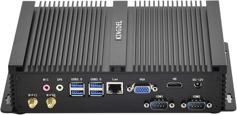 كمبيوتر KINGDEL صناعي صغير، كمبيوتر أعمال بدون مروحة، Intel i7 الجيل الثاني عشر وحدة المعالجة المركزية، ذاكرة وصول عشوائي DDR4 سعة 16 جيجابايت، 512 جيجابايت NVMe SSD، 4K 4096x2304، Wi-Fi 6E + BT 5.2، منفذ HD، VGA، 2xCOM RS232، Windows 11 Pro in Kuwait
