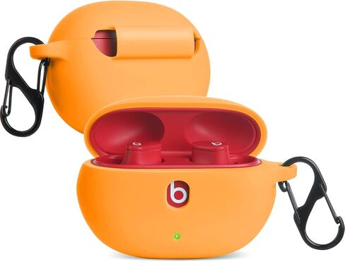 LiZHi Silicone Case for 2021 New Beats Studio Buds, Anti-Lost Shockproof Protective Cover with Keychain Easy Carrying Replacement Case with Carabiner (Black) in Kuwait