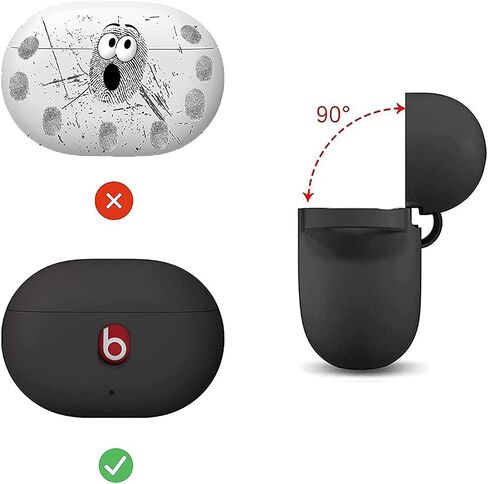 LiZHi Silicone Case for 2021 New Beats Studio Buds, Anti-Lost Shockproof Protective Cover with Keychain Easy Carrying Replacement Case with Carabiner (Black) in Kuwait