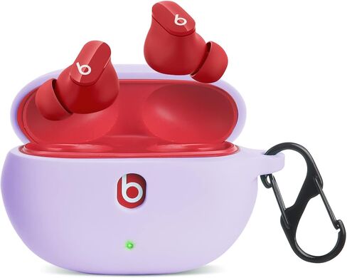 LiZHi Silicone Case for 2021 New Beats Studio Buds, Anti-Lost Shockproof Protective Cover with Keychain Easy Carrying Replacement Case with Carabiner (Black) in Kuwait