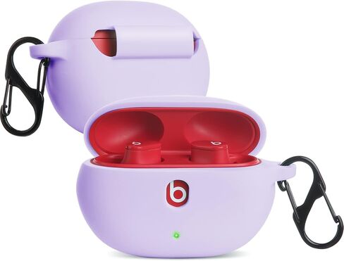 LiZHi Silicone Case for 2021 New Beats Studio Buds, Anti-Lost Shockproof Protective Cover with Keychain Easy Carrying Replacement Case with Carabiner (Black) in Kuwait