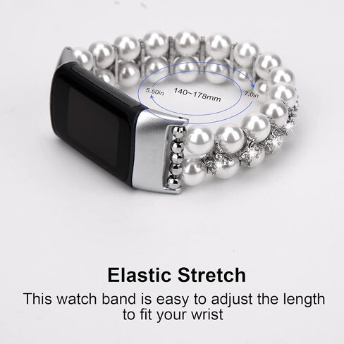 LAREDTREE Compatible with Fitbit Charge 6/Charge 5 Band Women Girls Stretchy Beaded Bracelet Dressy Handpicked Elastic Jewelry Strap for Fitbit Charge 5 in Kuwait