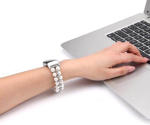 LAREDTREE Compatible with Fitbit Charge 6/Charge 5 Band Women Girls Stretchy Beaded Bracelet Dressy Handpicked Elastic Jewelry Strap for Fitbit Charge 5 in Kuwait