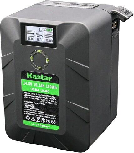 Kastar BP-Y150W V Mount Battery D-Tap شاحن سريع مدمج متوافق مع بطارية Sony V-Mount/V-Lock BP-65H BP-90 BP-95W BP-150W BP-190W BP-FL75 BP-GL65 BP-GL95 BP- GL95A BP-IL75 BP-L40 BP-L40A in Kuwait
