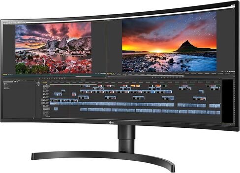 شاشة LG 34WN80C-B فائقة العرض مقاس 34 بوصة 21:9 منحنية WQHD (3440 × 1440) IPS، USB من النوع C (60W PD)، سلسلة ألوان sRGB 99%، تصميم بلا حدود تقريبًا من 3 جوانب، حامل قابل للتعديل للإمالة/الارتفاع - أسود in Kuwait