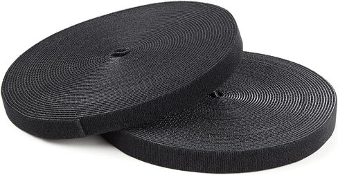 StarTech.com 100ft. Hook and Loop Roll - Cut-to-Size Reusable Cable Ties - Bulk Industrial Wire Fastener Tape - Adjustable Fabric Wraps - Black (HKLP100) in Kuwait