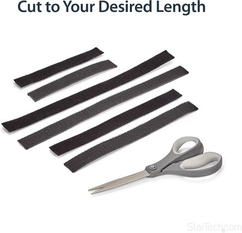 StarTech.com 100ft. Hook and Loop Roll - Cut-to-Size Reusable Cable Ties - Bulk Industrial Wire Fastener Tape - Adjustable Fabric Wraps - Black (HKLP100) in Kuwait