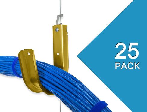 3/4" Heavy Duty Metal Batwing J-Hook Cable & Wire Support Hangers with Bat Wing Clip for Attaching Ceiling Wire & Threaded Rod for Cable Management in Kuwait