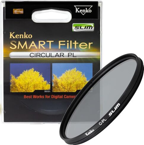 فلتر تأثير عدسة الكاميرا Kenko Smart C-PL 58 مم، للمناظر الطبيعية، وضبط التباين والتشبع، ويزيل انعكاس الضوء المنتشر، منخفض المظهر، 358993 in Kuwait