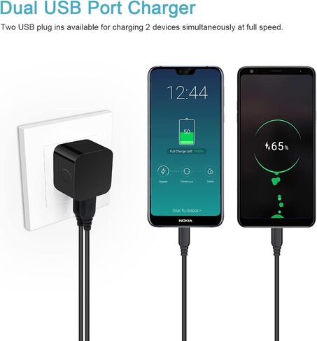 USB Wall Charger,USB Plug,2Pack Flat USBA Charger Block Charging Low Profile USBA Cube Charger Box Right Angle Plug Adapter for iPad Pro,iPad MiniiPad Air,iPhone 17 16 15 14 13 12 11 Max,Samsung,Pixel in Kuwait