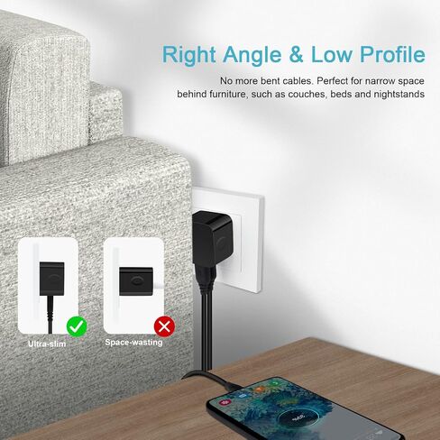 USB Wall Charger,USB Plug,2Pack Flat USBA Charger Block Charging Low Profile USBA Cube Charger Box Right Angle Plug Adapter for iPad Pro,iPad MiniiPad Air,iPhone 17 16 15 14 13 12 11 Max,Samsung,Pixel in Kuwait
