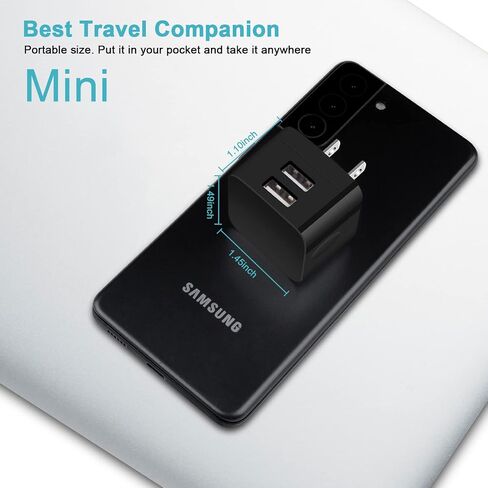 USB Wall Charger,USB Plug,2Pack Flat USBA Charger Block Charging Low Profile USBA Cube Charger Box Right Angle Plug Adapter for iPad Pro,iPad MiniiPad Air,iPhone 17 16 15 14 13 12 11 Max,Samsung,Pixel in Kuwait