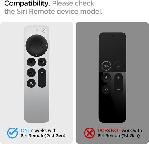 Spigen سيليكون مناسب مصمم لجهاز Apple TV 4K 2021/2022 Siri Remote مضاد للانزلاق ومضاد للصدمات متوافق مع AirTag - أسود in Kuwait